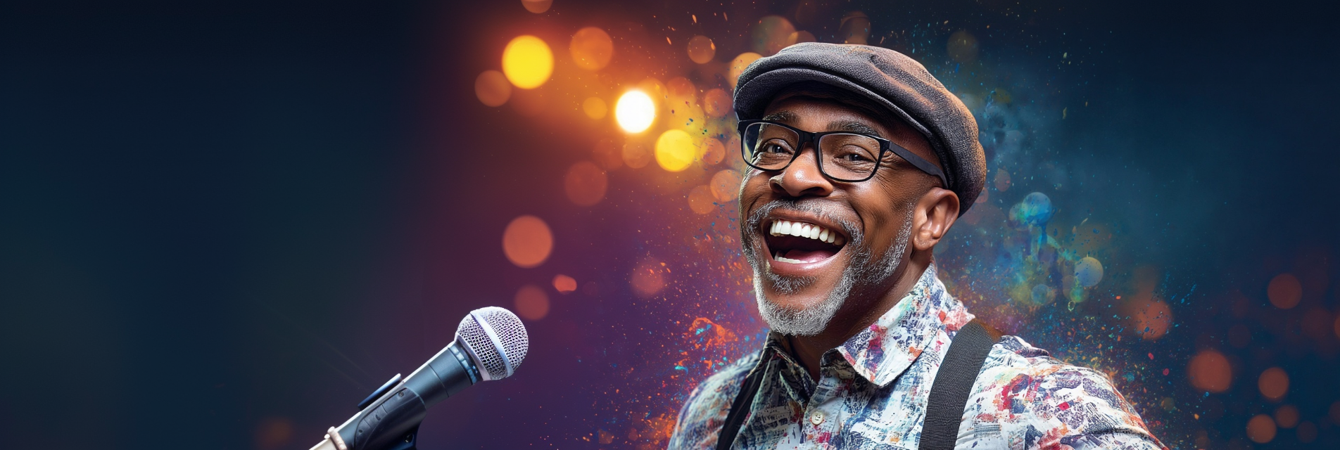 Comedian performing on stage